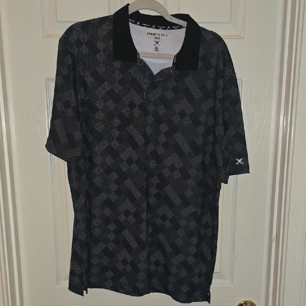 Kenneth Cole Black Patterned‎ Men's Shirt